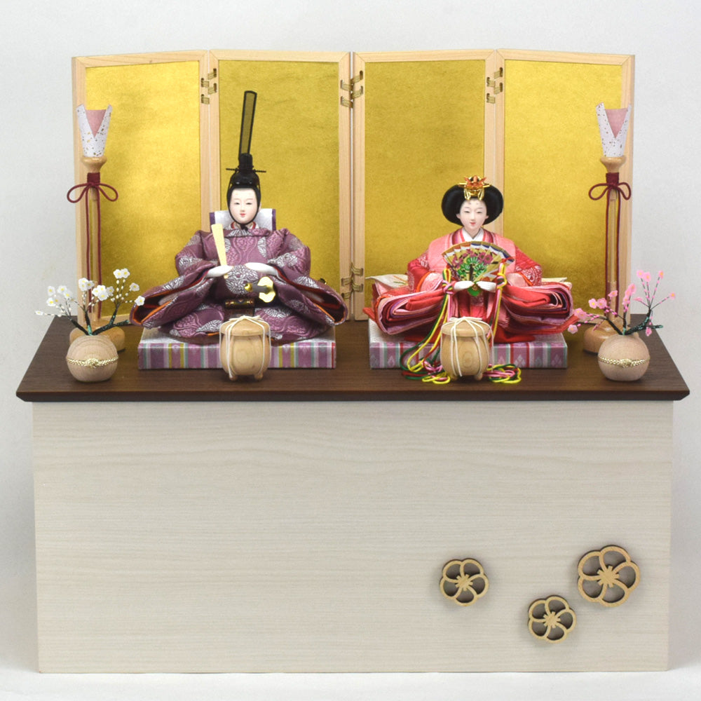 工房MOMO 雛人形 コンパクト シンプル 親王飾り 収納飾り 「花香