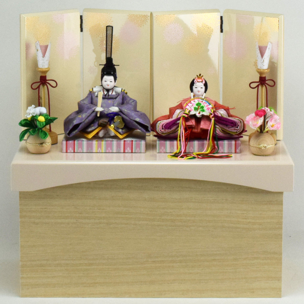 「ほくほく」 Hokuhoku 収納飾り 親王飾り (1517) (桃) 【ご購入特典付き】