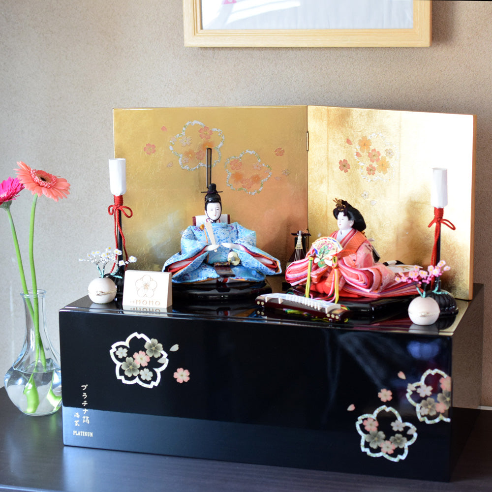 「美桜」Bisakura 収納飾り 親王飾り（獅子） 【ご購入特典付き】