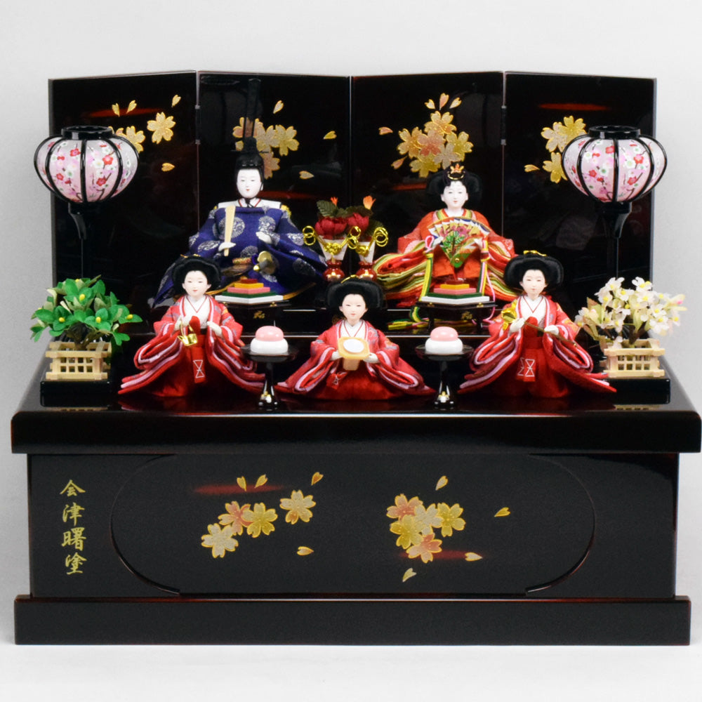 「八重桜」Yezakura 収納飾り 親王官女五人飾り（119/1317） 【ご購入特典付き】